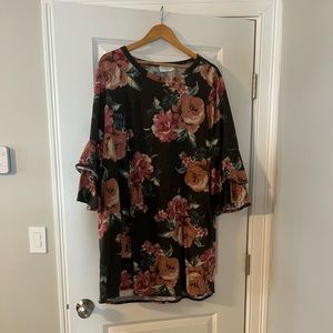 Floral sweater dress